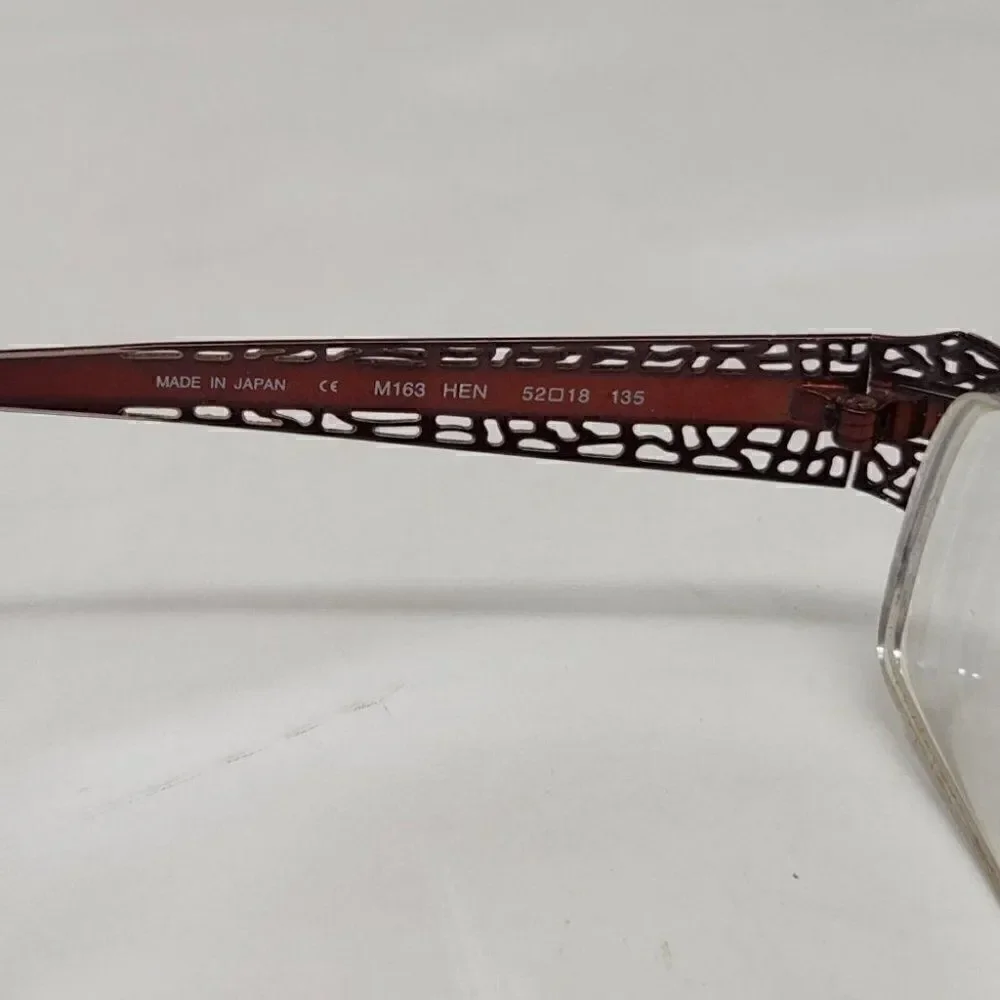 BEAUSOLEIL M163 EYEGLASSES FRAME PARIS HALF RIMLESS RED METAL 52 18 135